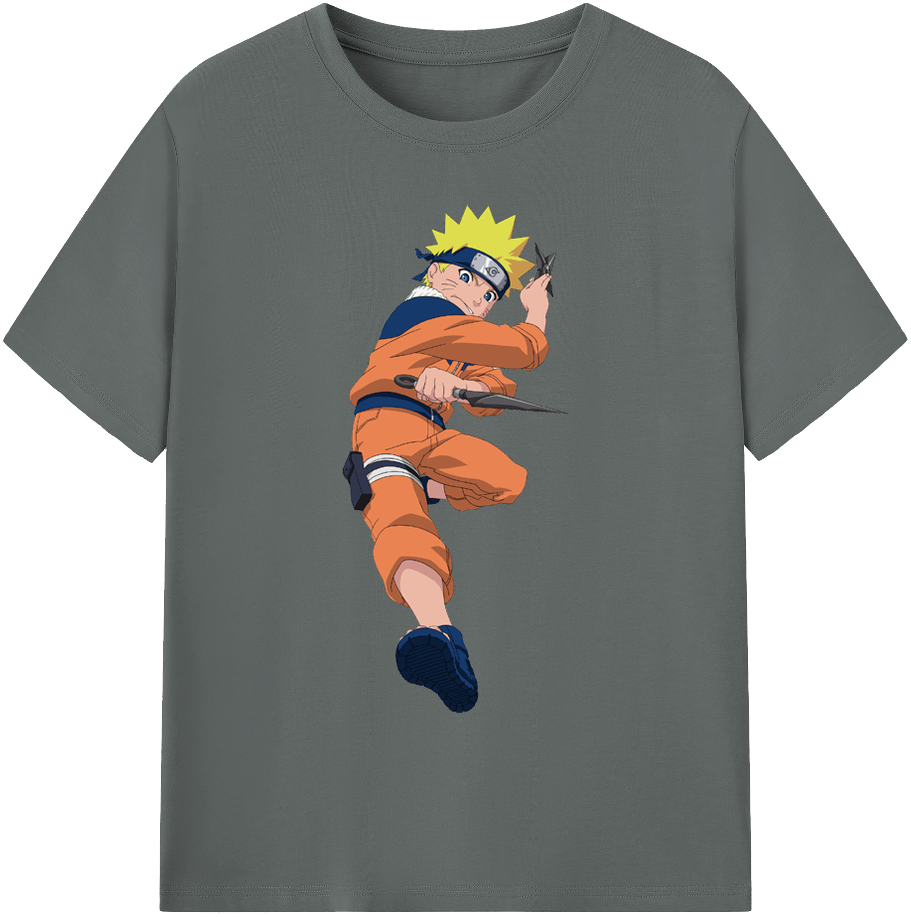 （画像用） NARUTO -ナルト- うずまき ナルト Uzumaki Naruto 綿100％ メンズ半袖Tシャツ｜肌触りやわらか＆通気性